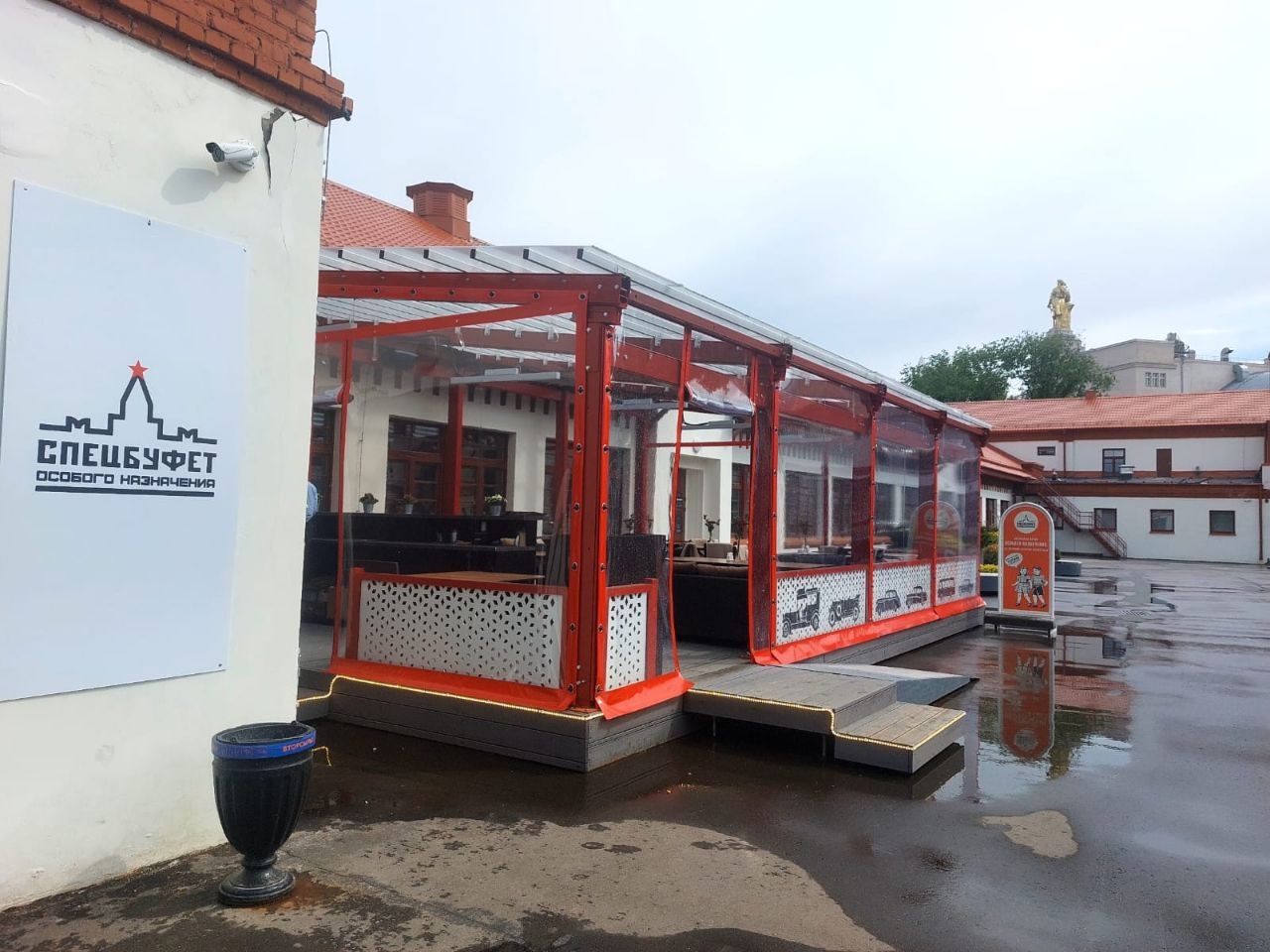 ПВХ шторы для летней террасы кафе в Буе